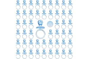 ZYFLSQ 50 Pieces 2.75 Inch Baby Pacifier Baby Shower Plastic Pacifier for Baby Shower Pacifier, Baby Shower Gender Show Party Decoration DIY Baby Shower Birthday Party Gift (Blue)