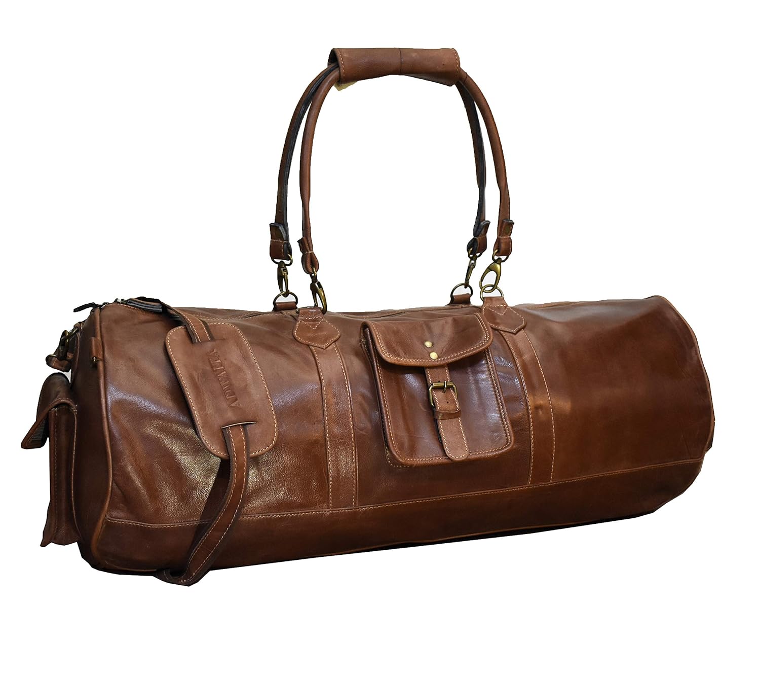 personalized leather duffle bags