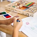 Melissa & Doug Wooden Stamp Colouring Set Vehicles Kids Age 4+ Arts Crafts view 5