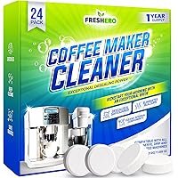 Freshero Coffee Machine Cleaner & Descaler Tablets – 24 Count, Compatible With Keurig, Breville, Ninja, Delonghi, Miele & Esp