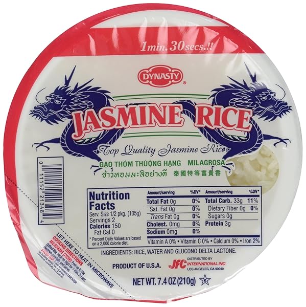 DYNASTY JASMINE COOKED RICE, 7.40 OUNCE (PACK OF 6)