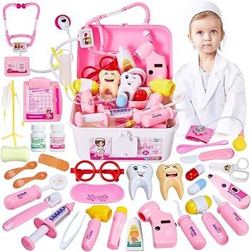Hersity 35 Stuck Arztkoffer Madchen Rollenspiel Spielzeug Doctor Set Kinderarzt Koffer Arztkittel Kinder Geschenke Spielsachen Ab 3 4 5 6 Jahre Kleinkind Rosa Amazon De Spielzeug