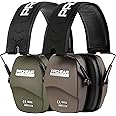 PROHEAR 016 Shooting Ear Protection Earmuffs 2 Pack, NRR 26dB for Gun Range, Hunting -Green and Brown