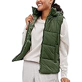 EsheSy Women's Puffer Vest with Removable Hood Sleeveless Full Zip Quilted Down Jacket