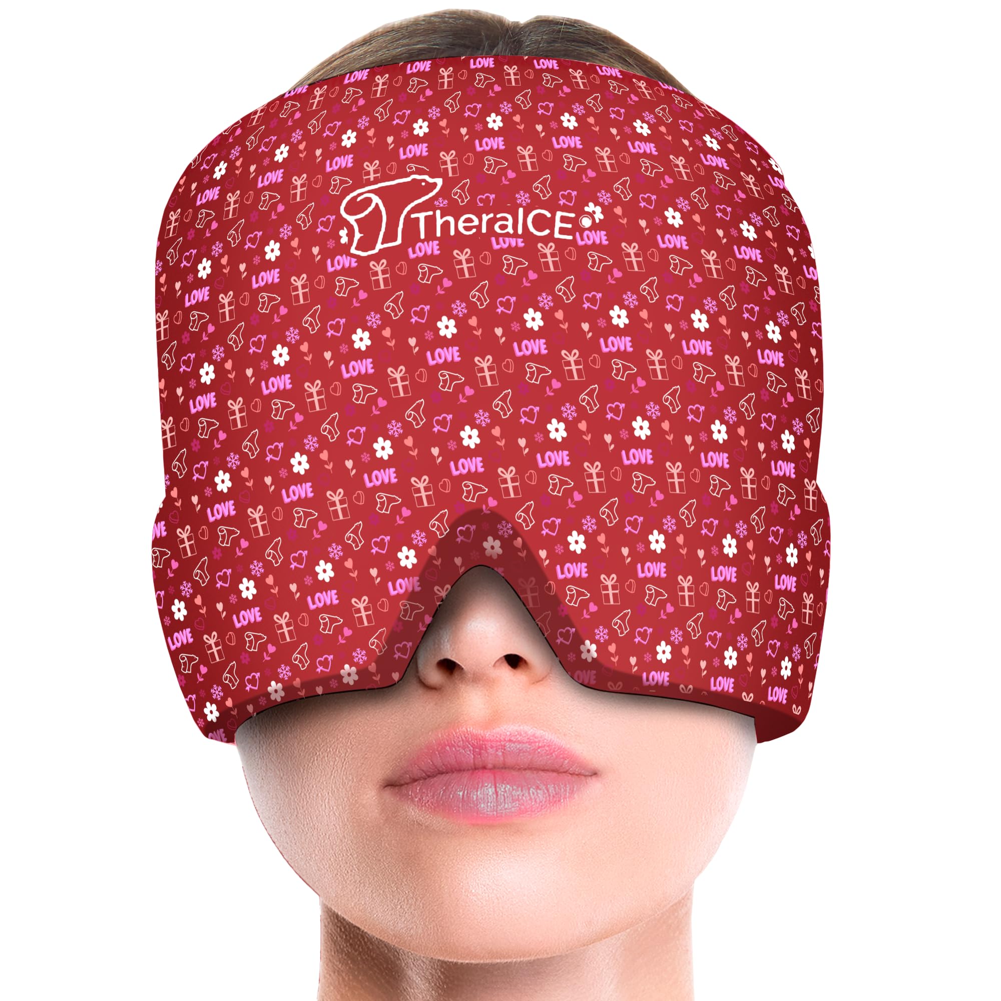 TheraICE Gorro para aliviar el dolor de cabeza para mujeres, gorro para el dolor de cabeza, máscara para paquete de hielo para migraña