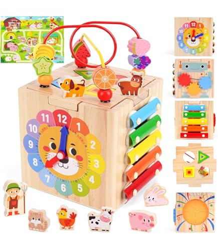 Baby Bouncer FOPNETS Wooden Toys For Year Old Boys Girls