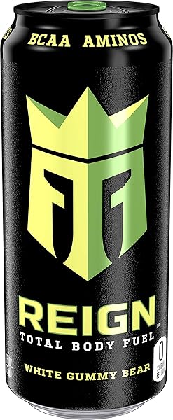 REIGN TOTAL BODY FUEL, WHITE GUMMY BEAR, FITNESS & PERFORMANCE DRINK, 16 FL OZ (PACK OF 12)
