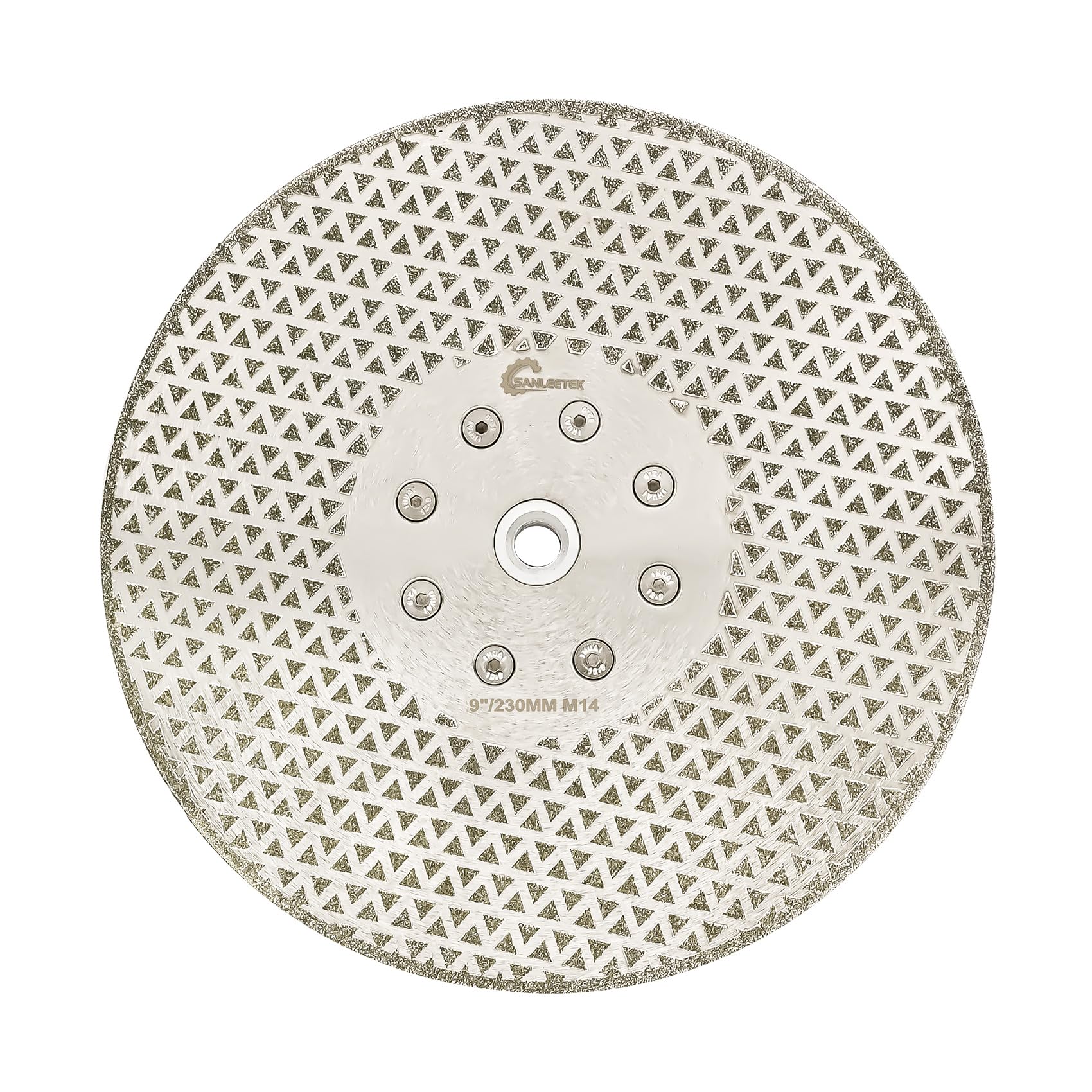 Diamond Cutting Grinding Disc 230mm - Double Side Coated Electroplated for Granite Marble Ceramic Procelain Tile Quartz M14 Thread SANLEETEK