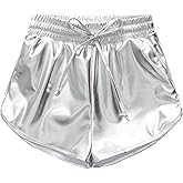 Girls Metallic Shorts Sparkle Hot Pants Shiny Dance Outfits Atletic Short Pants