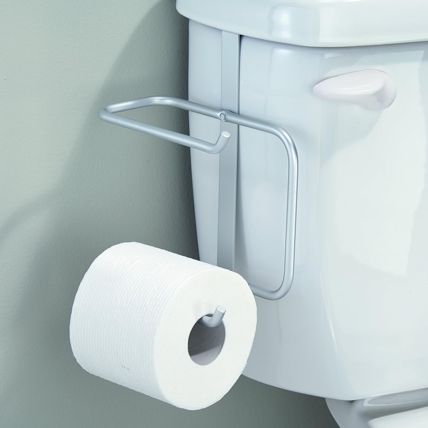 iDesign Metro Aluminum Over-The-Tank Hanging Toilet Paper, 6.27" x 4.34" x 8.45", Tissue Dispenser: Kitchen & Dining