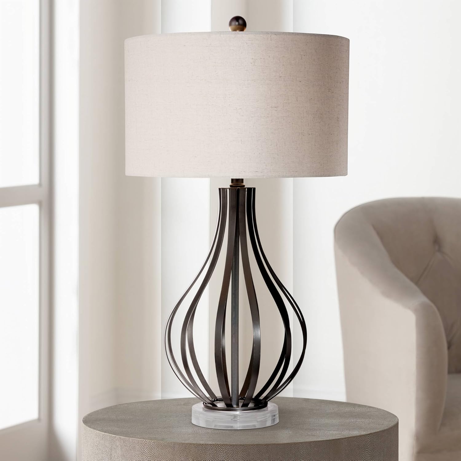 Best black wrought iron and glass table lamps - Your House