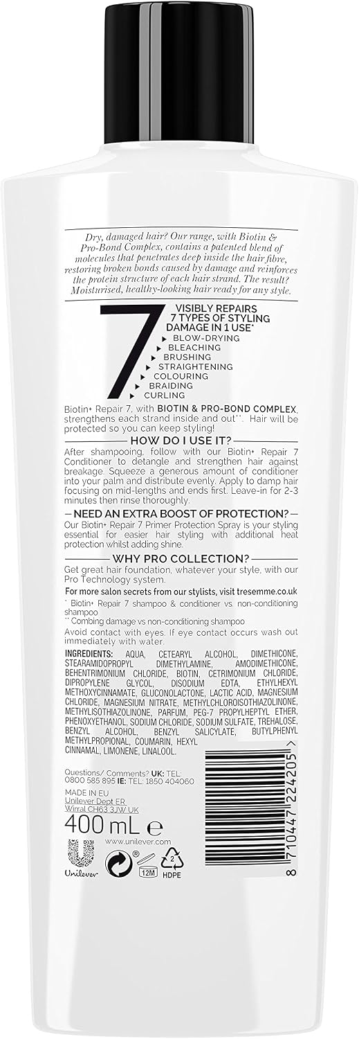 TRESemme Smooth Hydrating And Moisturising Biotin Conditioner for Men And Women Professional Deep Cleansing And Repair for Damaged Hair 4 Months Supply Bulk Pack (6 x 400 ml) - Image 3