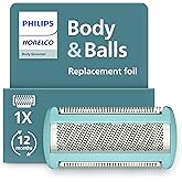 Philips Norelco Body Groomer Replacement Shaving Foil Head, 100% Showerproof & Waterproof Hypoallergenic Shaver Foil compatible with Philips BG5000/BG7000/BG9000 series Body Groomers, BG2010/40