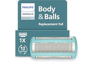 Philips Norelco Body Groomer Replacement Shaving Foil Head, 100% Showerproof & Waterproof Hypoallergenic Shaver Foil with Triple Protect Shave System, BG2010/40