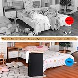 iEGrow 65L Slim Laundry Basket with Lid Bamboo Handles Narrow Tall Design view 2