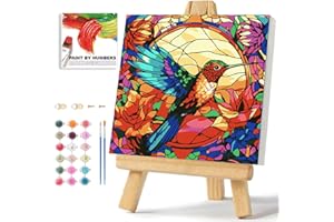 WEMEON Hummingbird Paint by Numbers Kit for Kids with Framed- Easy Paint by Numbers Kit for Kids Age 4-12, Simple Painting Paint by Numbers for Gift Home Wall Decor(10x10Inch)