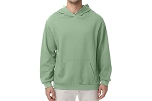 Pepypepy Men’s Hooded Sweatshirt – Lightweight Cotton Pullover Hoodie, Solid Color Long Sleeve for Casual and Layering