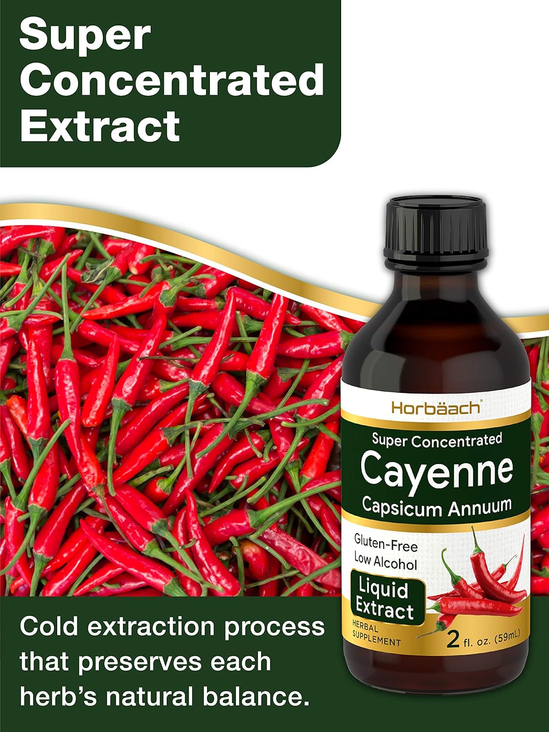 Cayenne Pepper Liquid Extract 2 fl oz Low Alcohol Vegetarian
