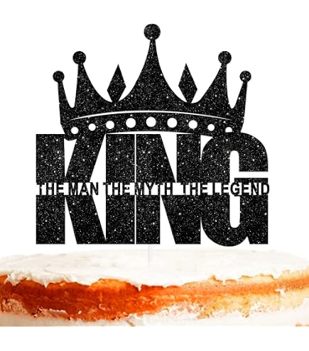 Crown King Cupcake-Topper 24 Stück 'The Man The Myth The Legend' – Glitzer-Design Für Geburtstag, Vatertag & Männer-Partys