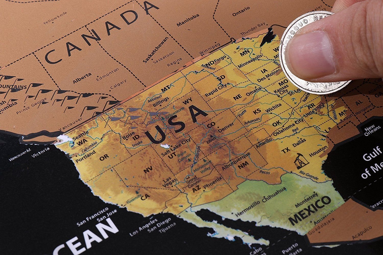 Scratch Map Art,Scratch off World Map,Interactive Travel Scratch Map Black and Gold Edition,Bright Colors Premium Artwork Poster for Home/Office Decor, Gift for Children Large 16.5 x 11.8 Inches (# 1)