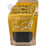 SALTWORKS Artisan Salt Company Hiwa Kai Black Hawaiian-style Sea Salt, Coarse Grain, Pour Spout, 16 Ounce