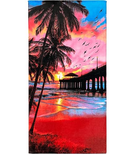 Sunny Day Tropical Beach Towel - 30x60 Inch 100% Cotton With Flip Flop Print, Fast Drying & Vibrant - View #8