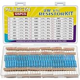 ALLECIN 25 Values 2W Metal Film Resistor Kit from 1 Ohm to 1M Ohm 2 Watt 1% Resistors Assortment