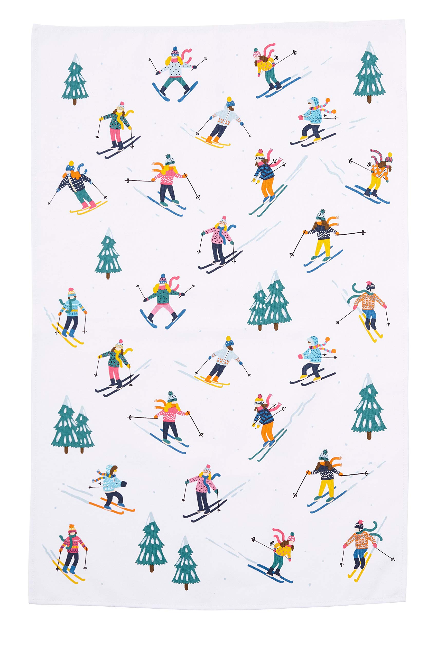 Ulster Weavers Xmas Christmas Ski Slopes Cotton Tea Towel