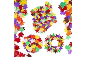 Exquiss 3200pcs Fall Crafts Kits - Autumn Leaf Shape Tissue Paper for Kids' Creative Craft, Luminaries, Mason Jar Leaf Lantern Arts - Thanksgiving Halloween Art