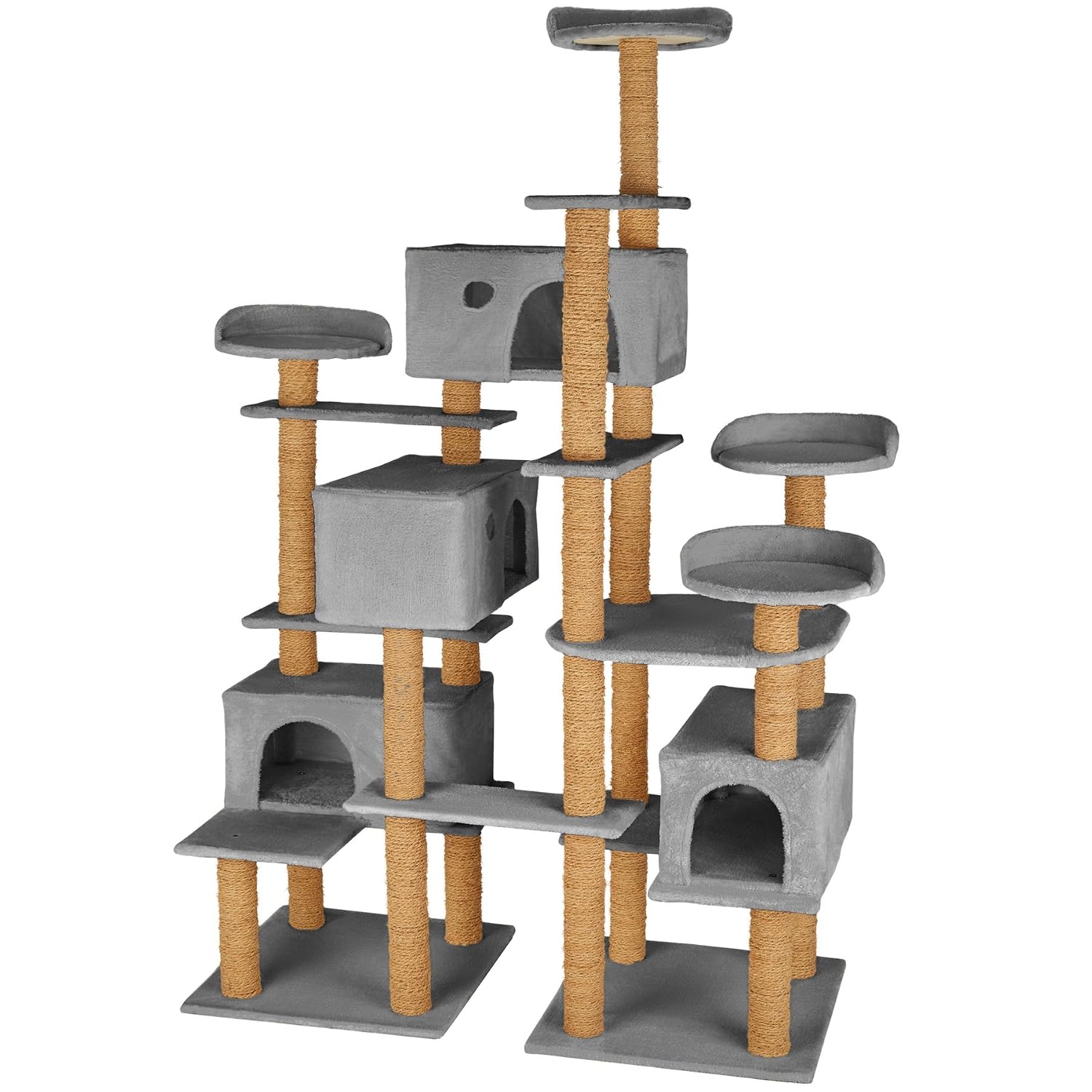 Albero Tiragraffi Per Gatti Gotico - Nero/rosso, 140 Cm, Con Piattaforma, Grotta, Scala E Giocattolo Ragno