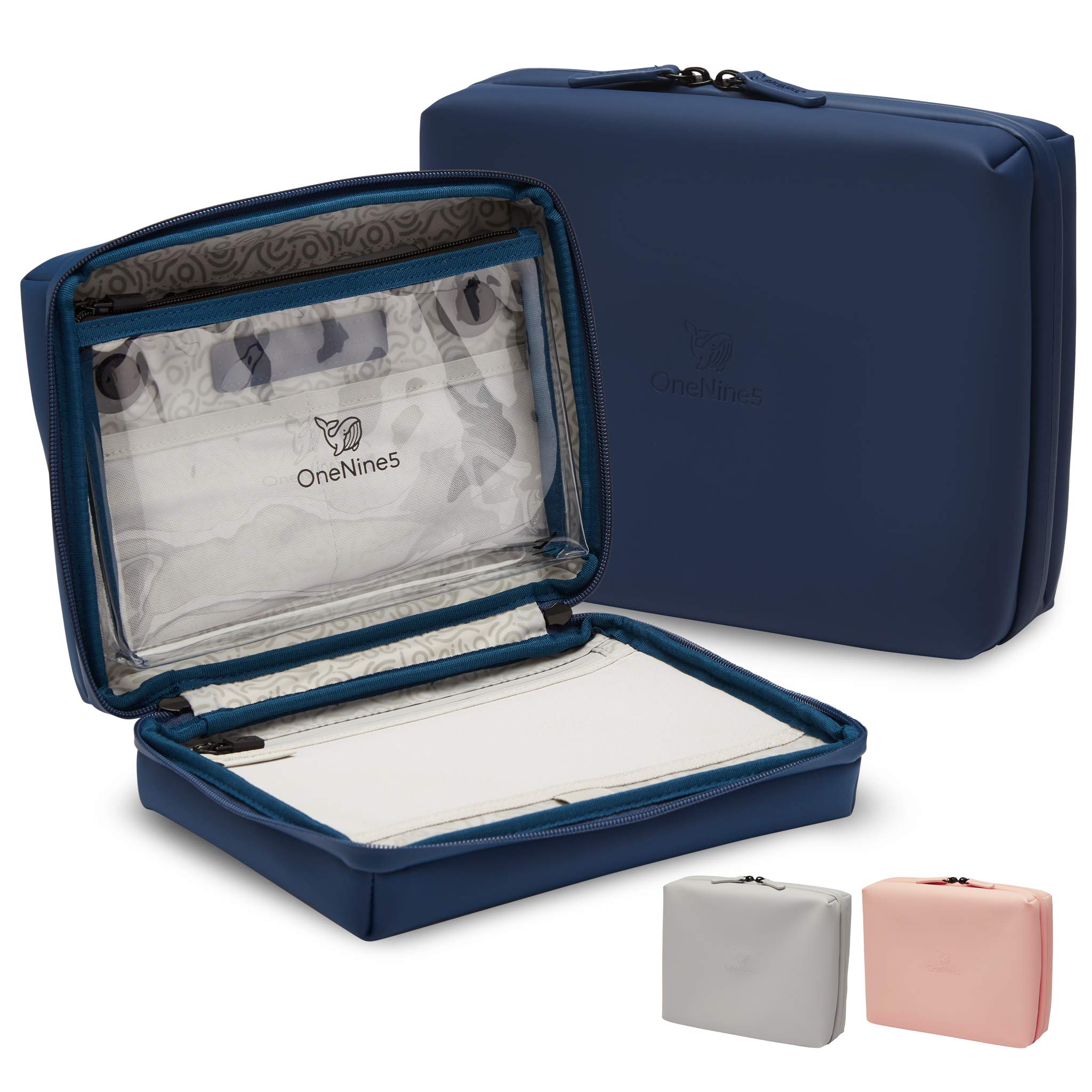 OneNine5 Eco-Friendly Travel Wash Bag (Toiletry Bag) with 100% Recycled Plastic Lining - Havelock Blue