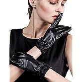 YISEVEN Women's Sheepskin Winter Driving Genuine Leather Gloves Lace Bow