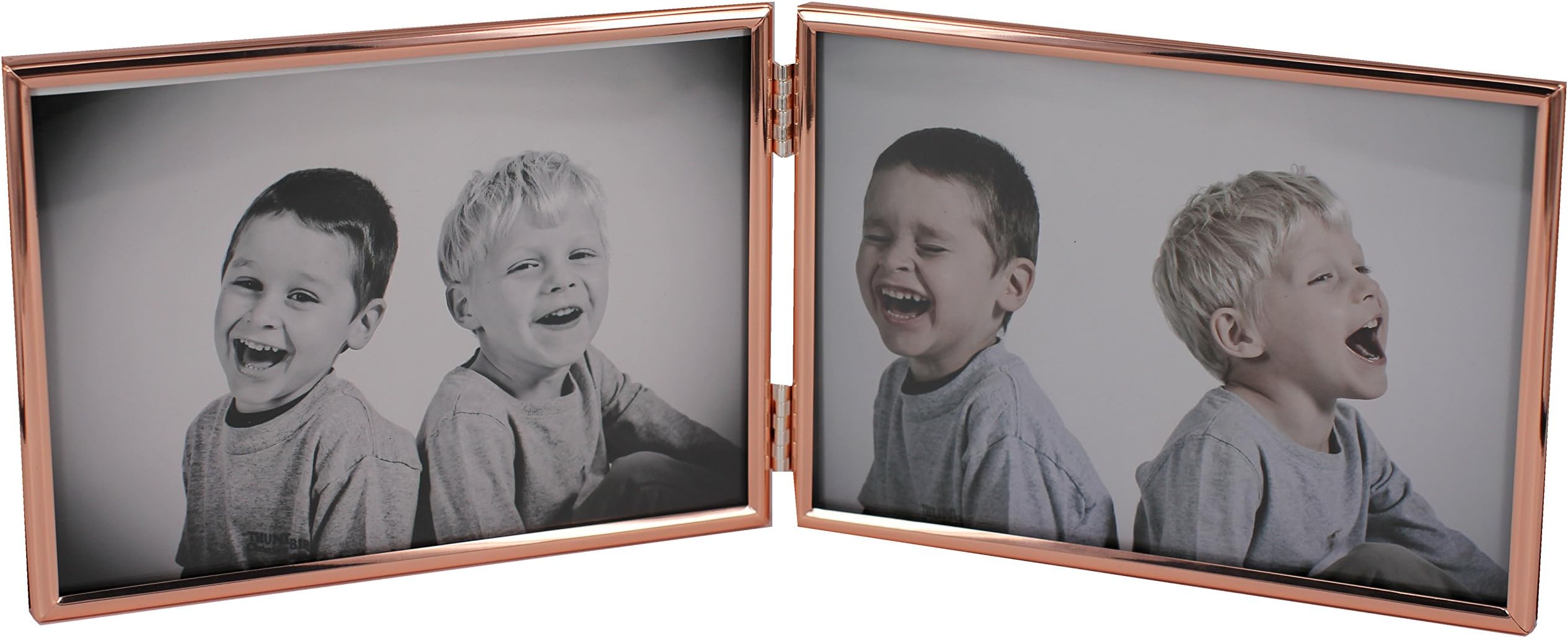 Leadex Double Thin Edge Silver Plated Picture Frame,Horizontal Standing ,5 by 7 Inch,Velvet Back Simple Classic Styling (rose gold)