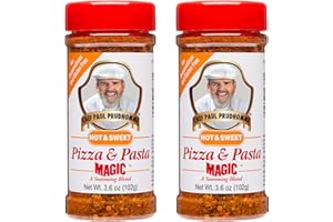 Chef Paul Magic Seasoning Blends Pizza & Pasta Magic Hot & Sweet (Pack of 2) | Italian Seasoning | Parmesan Cheese & Herbs Blend | No Added Salt & Preservatives | Perfect for Pizza, Pasta, Salads | 3.6 Oz (102 g)