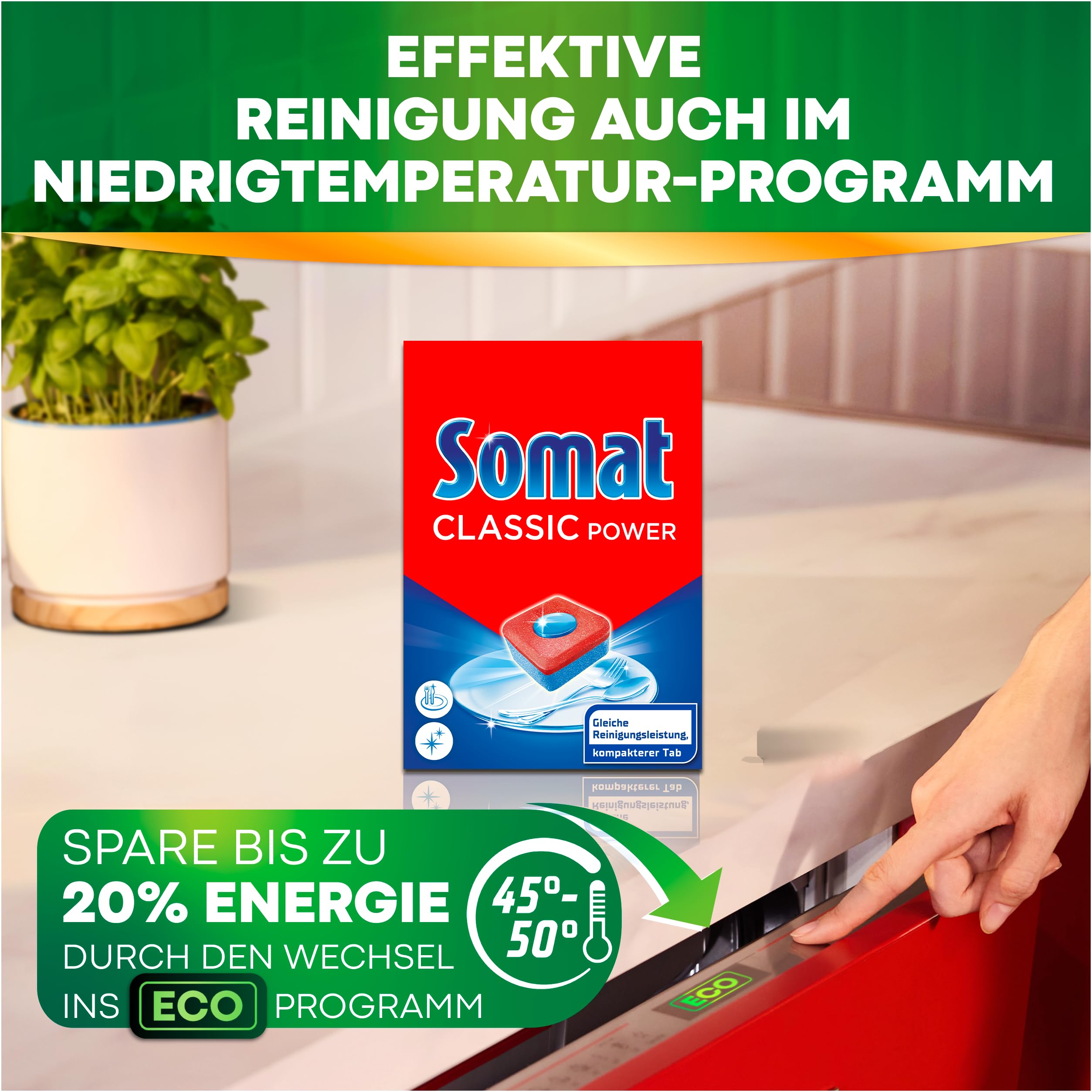 Somat Classic Power Spülmaschinen Tabs (172 Tabs), Geschirrspül Tabs mit Fettlösekraft für kraftvolle Reinigung, Spültabs für strahlend sauberes Geschirr sogar bei niedrigen Temperaturen 6