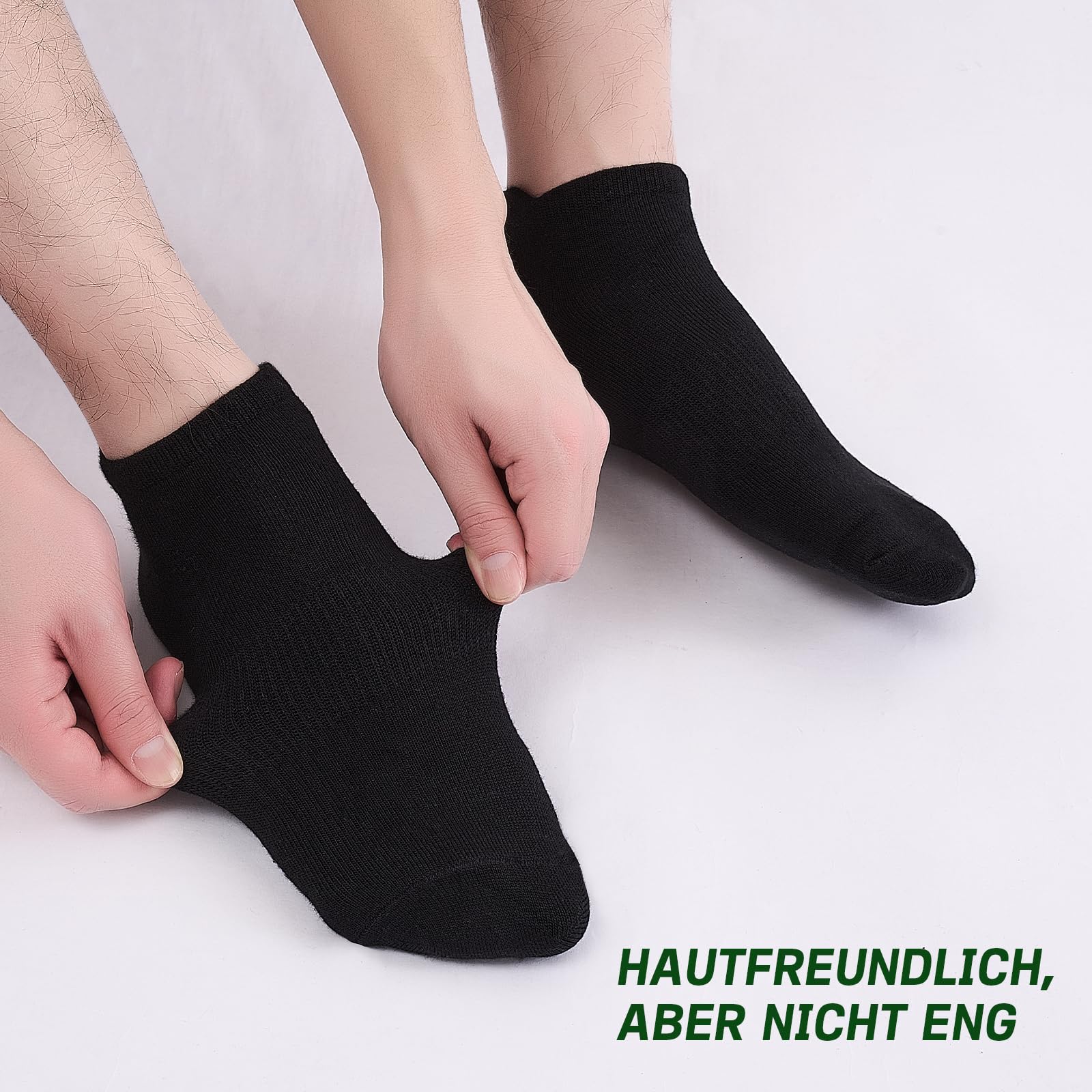 Niorasen Bambus Sneaker Socken für Damen & Herren, 6 Paar Schwarz 47-50 9