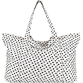 UERRUAM Extra Large Beach Bag for Women,Big Weekender Tote with Zipper and Pocket for Overnight Trip,Washable Corduroy Fabric