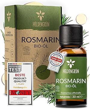 Heldengrün® BIO Rosmarinöl [HOCHDOSIERT] Natürlicher Haar-Booster - 100% naturreines Rosmarin Öl für Haare & Kopfhaut - Ätherisches Rosmarinöl Haare