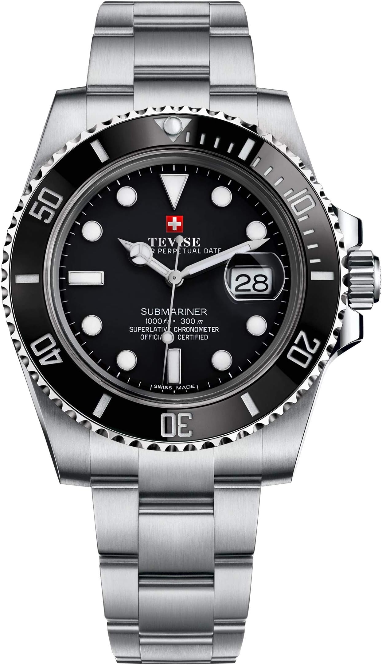 Solid Swiss Made 100% Identical Luxury Genuine Crown Submariner 3135 Parachrom Hairspring Movement 904L Steel Sapphire Crystal