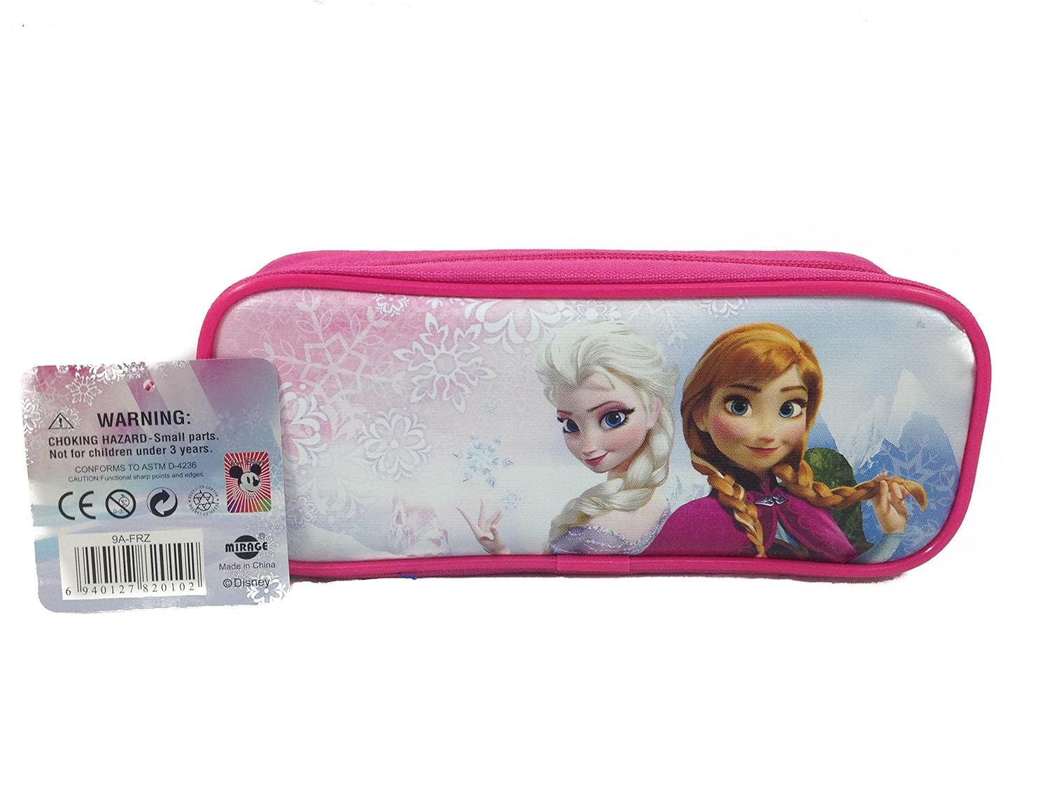 Disney Officially Licensed Frozen Elsa and Anna Single Zipper Pouch Pink Pencil Case