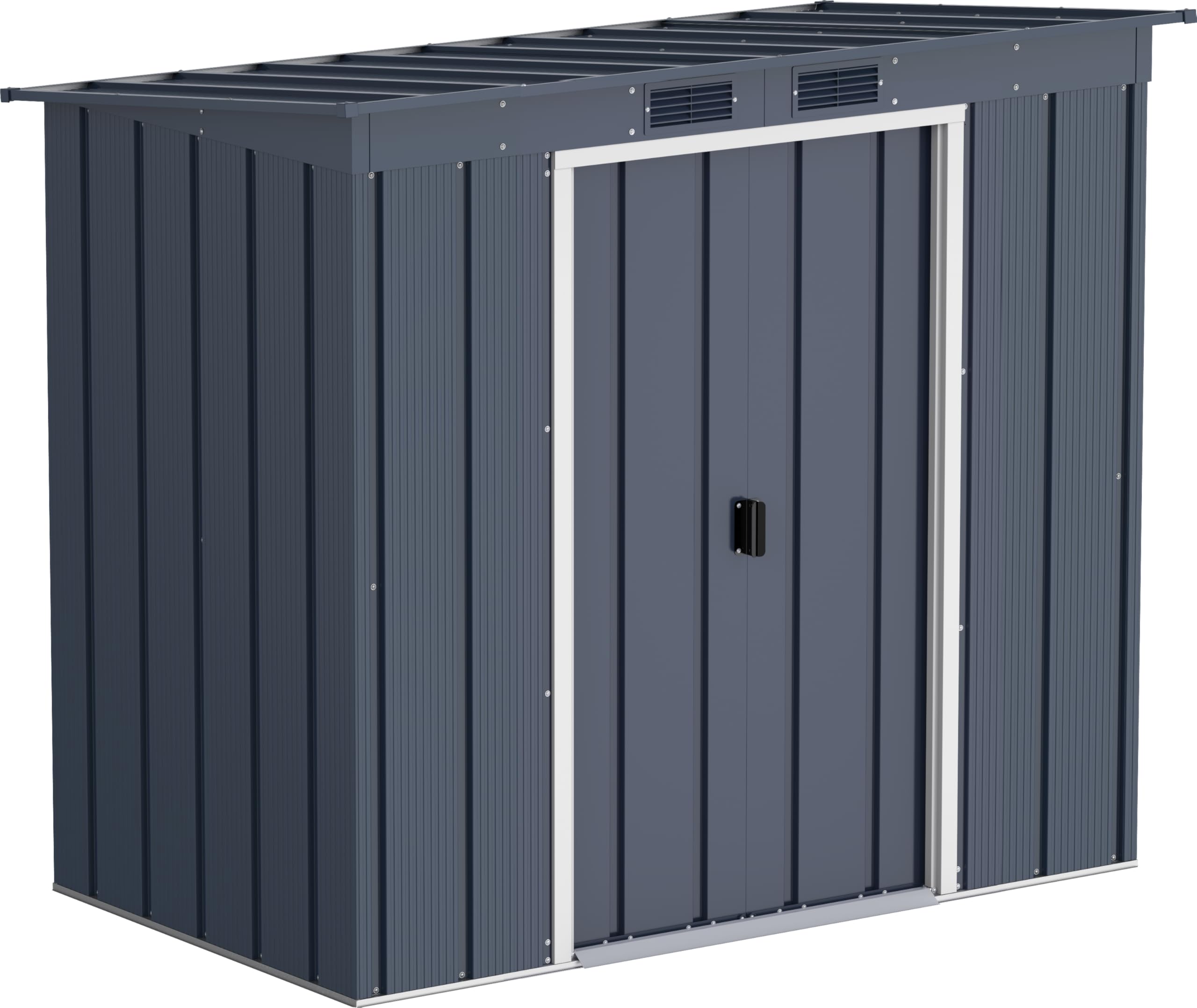 Duramax ECO 6 x 4 (2.17 m²) Metallgerätehaus mit Steildach, Gartenhaus aus feuerverzinktem Metall - Geräteschuppen, robuste und verstärkte Dachkonstruktion, wetterfester Metallschuppen, Anthrazit