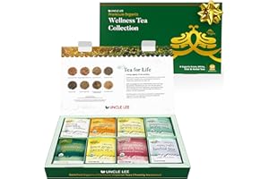 UNCLE LEE'S TEA Uncle Lee’s Organic Tea Variety Gift Set – Wellness Collection with 8 Teas (6 Bags Each) in a Premium Gift Box, 3.3 Oz (48 Tea Bags)