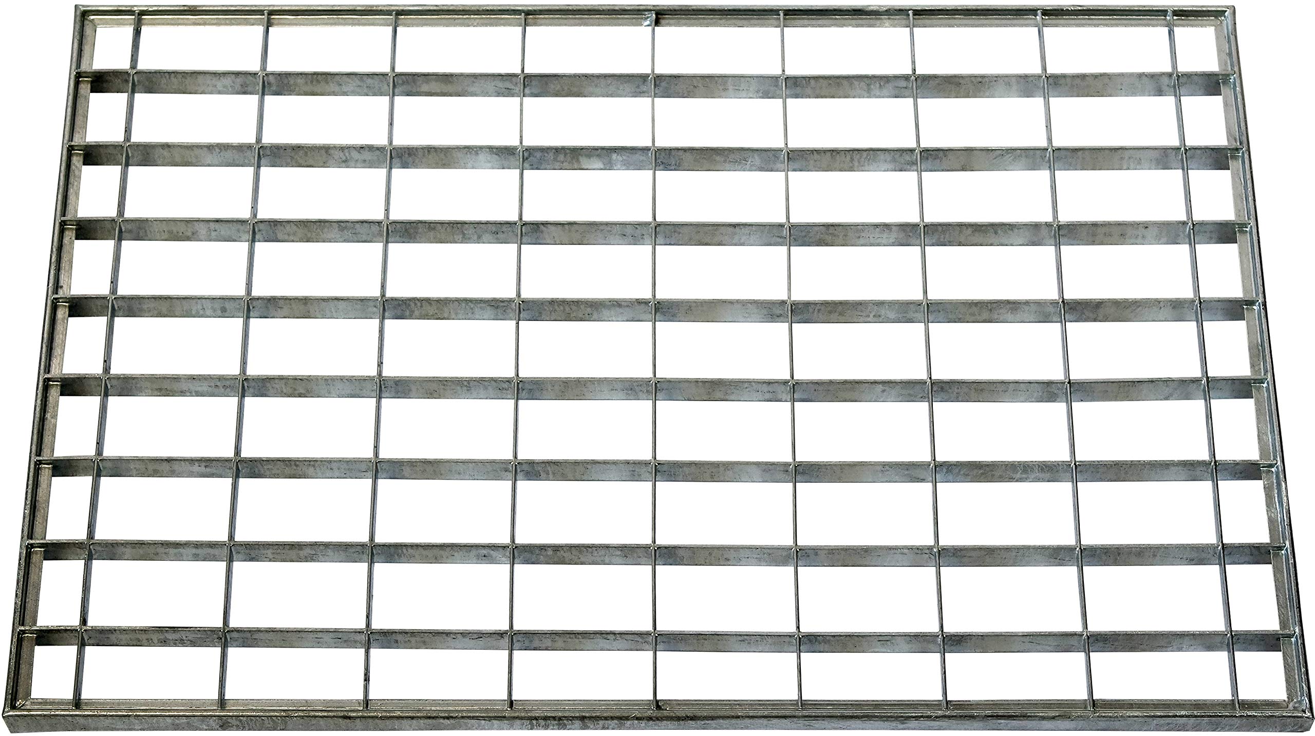 ID MAT T 4060_L Grid Metal Door Mat Galvanised Steel Grey 60 x 40 x 2 cm