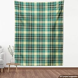 Ambesonne Plaid Fabric by The Yard, Horizontal and