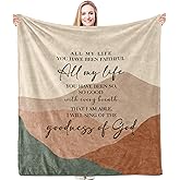 HIWX Boho Christian Inspirational Blanket, Goodness of God Bible Verse Abstract Mountain Throw Blanket for Home Bedroom Couch Bed Decor, Christian Inspirational Gifts for Women, 50x60 Inches