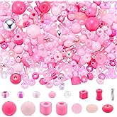 Ornaland 45g Glass Seed Beads for Jewelry Making Bulk Assorted Small Glass Seed Spacer Beads for Bracelets Neckalce Earring DIY Jewelry Making 2.5~12.5mm(Pink)