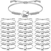 Rtteri 20 Pcs Cheerleader Gifts Cheer Bracelet Girls Charm Bracelet Adjustable Cheerleader Gifts For Cheer Team Jewelry Accessories Bulk