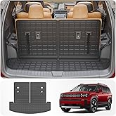Thinzyou Cargo Mat Compatible with 2024 2025 2026 Hyundai Santa Fe Trunk Liner Cargo Liner TPE All Weather Back Seat Cover Protector Santa Fe Accessories (2024-2026,Trunk Mat with Backrest Mat)