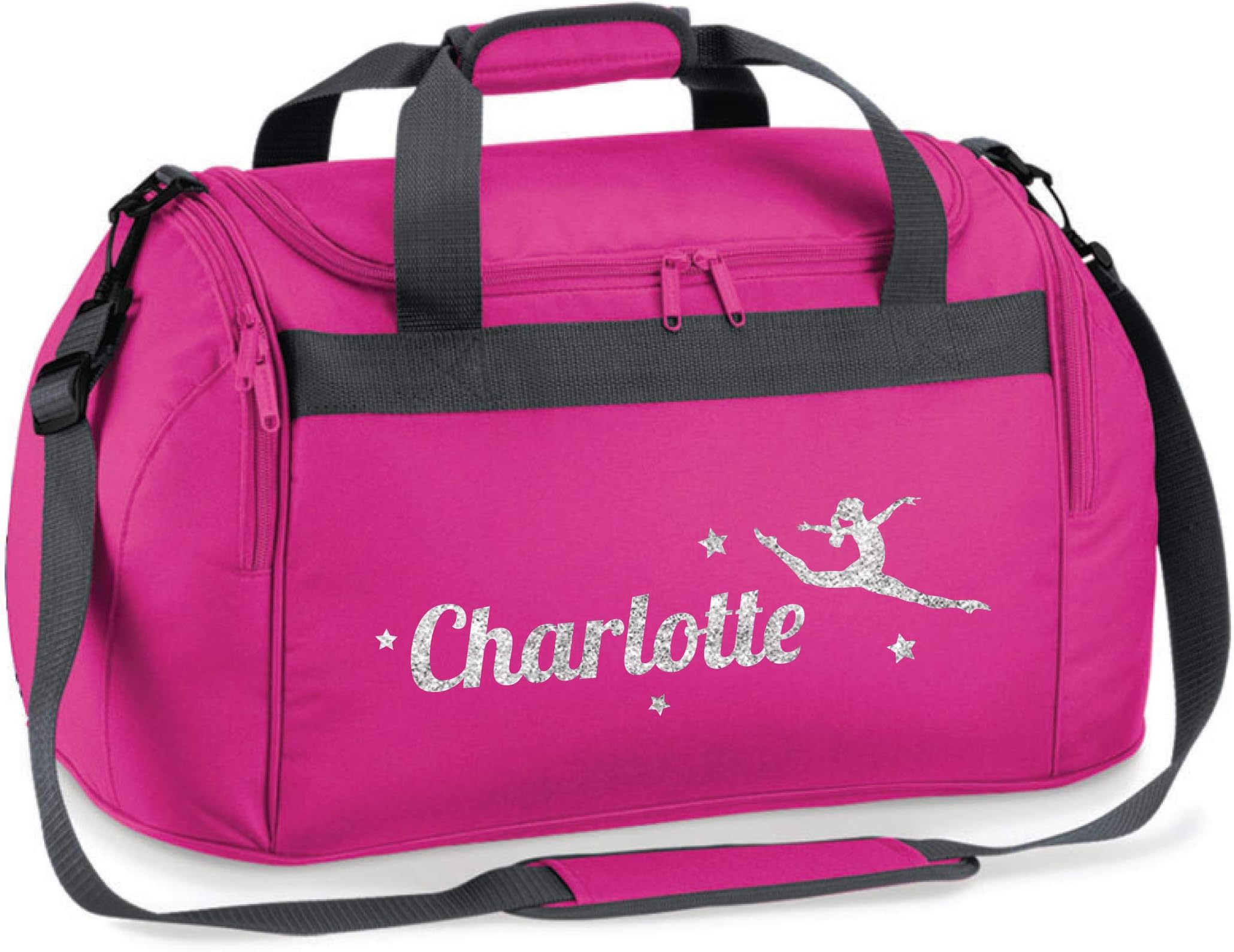 beyondsome Personalised Glitter Gymnast Dancer Holdall Dance School Bag Gift