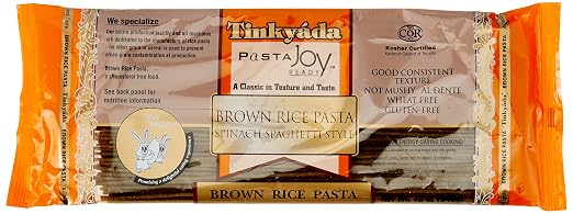 Tinkyada pasta joy ready, spinach spaghetti style brown Rice pasta (621683620158)